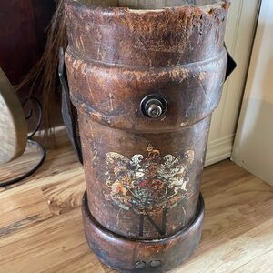 World War II Antique British Navy 1943 Leather Cordite Carrier BH&G Ltd aged